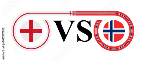 concept of sport between england vs norway. vector illustration isolated on white background