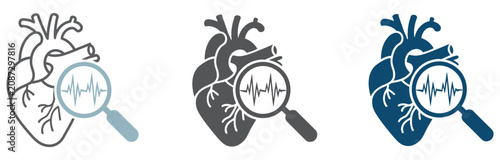 Cuadro en lienzo Coronary arteries disease icon vector illustration showing cardiovascular diseas