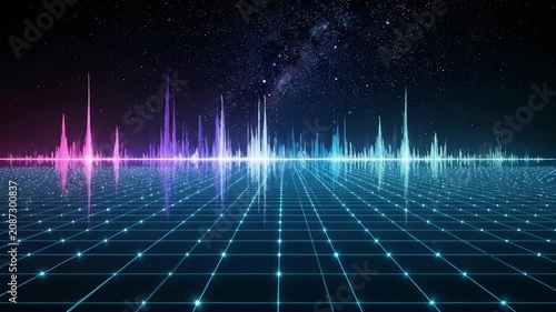Futuristic Digital Soundwave Visualization with Vibrant Colors.