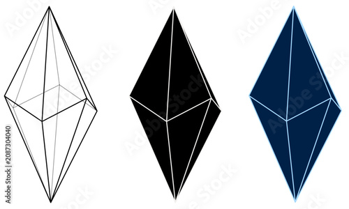 Fotografie Scalenohedron crystal habit vector icons