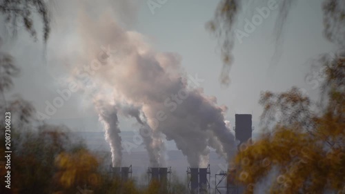 Environmental pollution caused by smoke emissions from the stacks of a large metallurgical plant