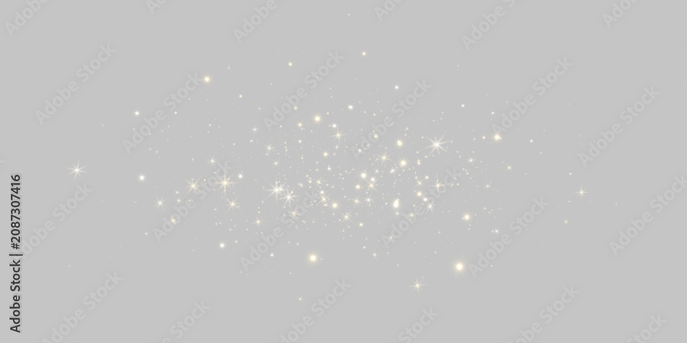 Obraz premium Gold shimmer PNG with floating dust particles and bright sparkles. Magical light effect with transparent background. Perfect decoration for invitations.