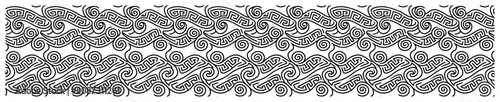 Konstfotografi Greek meander waves ornament with spiral scrolls in antique linear style