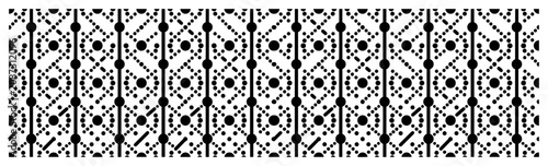 Photos Geometric vertical line pattern with dots and symmetric shapes in technical styl