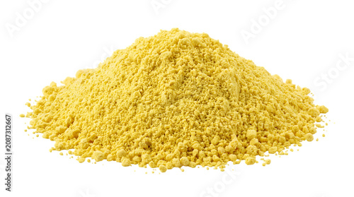 Pile of raw yellow millet grain seeds