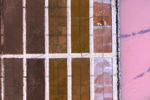 Abstract aerial tiles and magical water in full color art