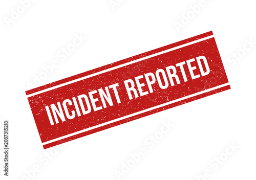 Incident reported red rubber stamp seal icon