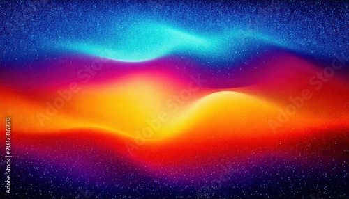 Abstract Colorful Glowing Grainy Gradient Background with Noise Texture