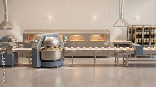 Automated commercial bakery dough production line equipment