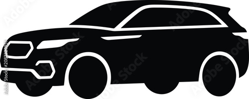 Silhouette vector of a modern luxury suv family car design