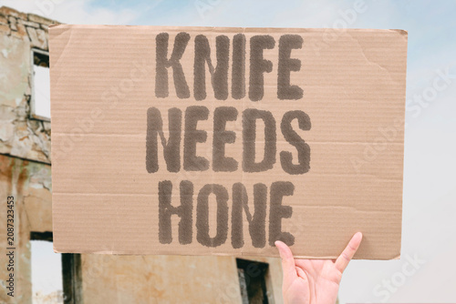 Tableau sur toile "Knife needs hone" A dull blade is dangerous and slow