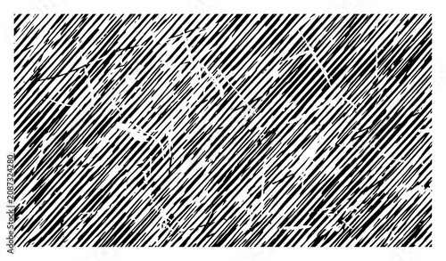 Tableau sur toile Diagonal hatching grunge texture with scratched line shading and vintage overlay