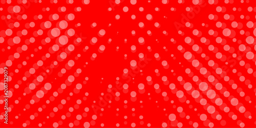 Cuadro en lienzo Vibrant red halftone dots background abstract pop art comic style texture vector gradient dot pattern, template bold scarlet backdrop layout with fading circles design for banner presentation