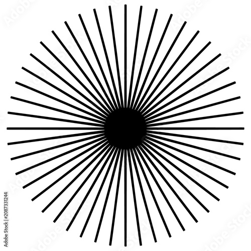 Fotografie Radial burst pattern with multiple thin lines radiating from center sunburst rad