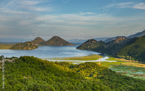 Skadar Lake national park landscape in Montenegro