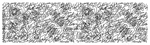 Foto Scribble pattern with chaotic hand drawn lines in doodle style