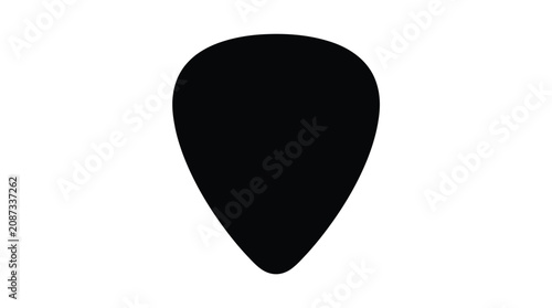 Minimalist black guitar pick vector illustration featuring a simple flat design for modern musical projects