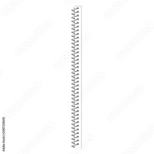 Metal spiral binder realistic vector illustration, metallic bound wire rings spring, binding coils with square holes