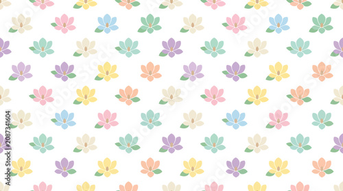 Pastel Floral Pattern Seamless Background - Cute Blossom Illustration