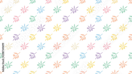 Seamless Pastel Olive Branch Pattern