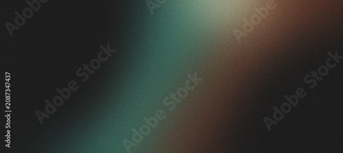 Fotografi Dark grainy background, teal orange green black glowing noisy gradient, abstract
