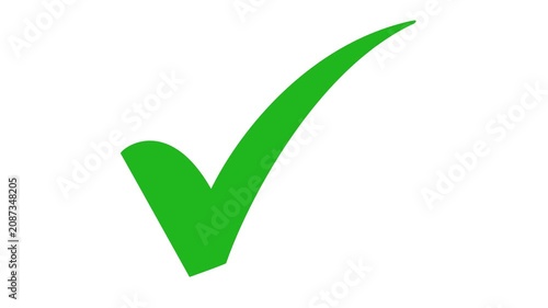 green check mark transparent background . 4K video. on transparent background.