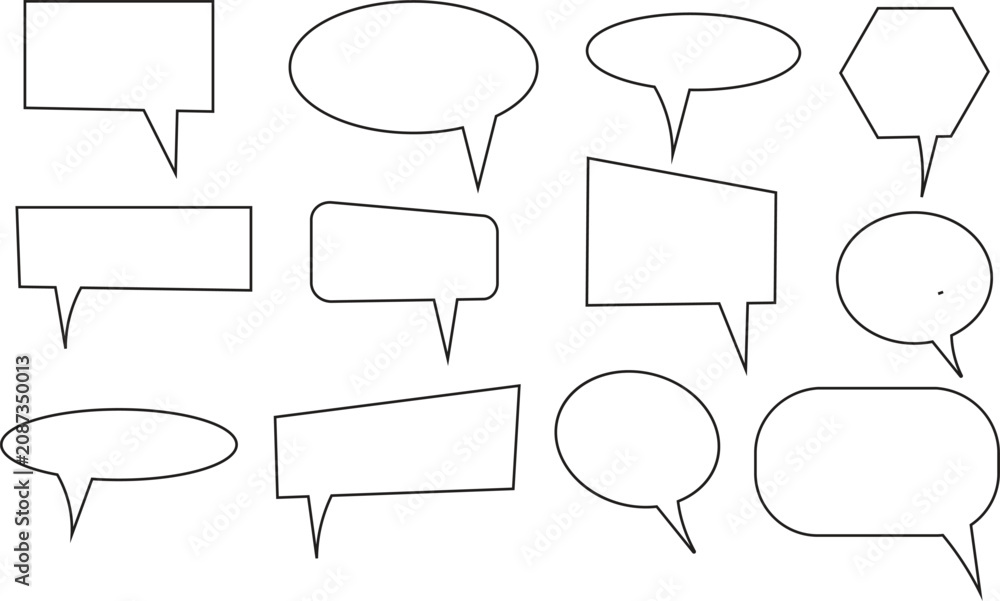 Fototapeta premium Collection of speech bubble shapes in various styles Vector