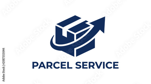 Konstfotografi Parcel service logistics shipping and delivery package logo design