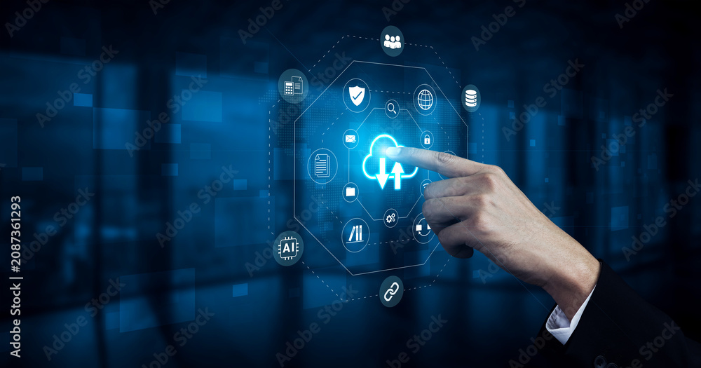 Fototapeta premium Cloud storage improves digital file management, enhances data access, and supports secure collaboration Parse
