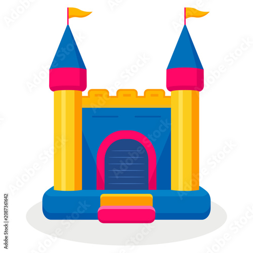 bounce house logo icon design vector flat isolated illustration