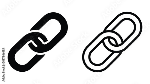 Photos Interlocking Chain Links Black And White Vector Illustration