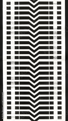 Abstract Optical Illusion Parallel Lines High Contrast 2-Color Ink Separation Mechanical Imperfection Risograph Print