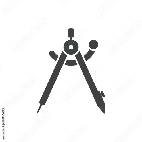 Fotografía Isolated compass tool for drawing circles and arcs, drafting instrument, geometr