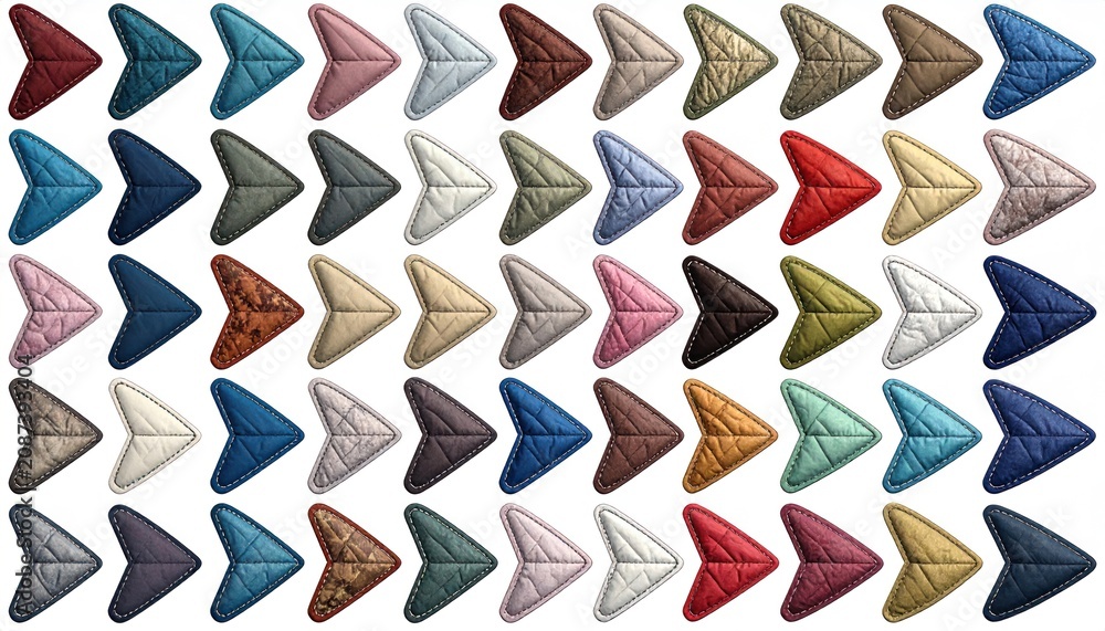 Obraz premium Colorful Arrowhead Pattern - A Diverse Collection of Directional Designs.