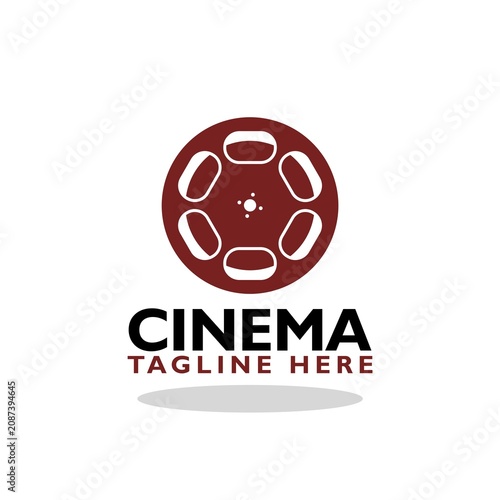 Cinema logo icon with shadow