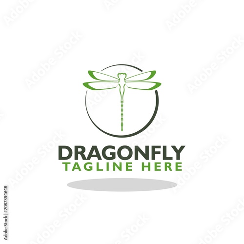 Dragonfly logo icon with shadow