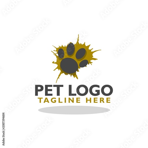 Pet logo icon with shadow