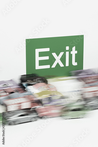 exit sign on a wall