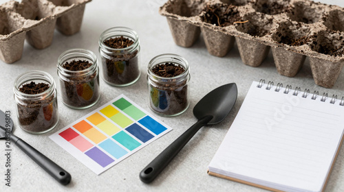 Soil health kit with earth jars, seedling tray and blank notes