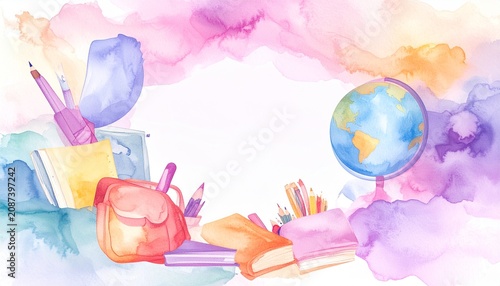border frame of back to school concept, background and wallpaper graphic resource