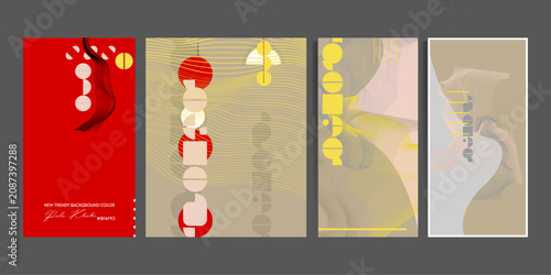 Poster Yang design Japanese style templates set invitations Digital Existentialism to lines abstract background Poetry in Vicinity Lab