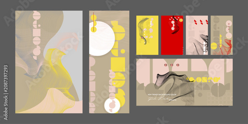 Poster Yang design Japanese style templates set invitations Digital Existentialism to lines abstract background Poetry in Vicinity Lab