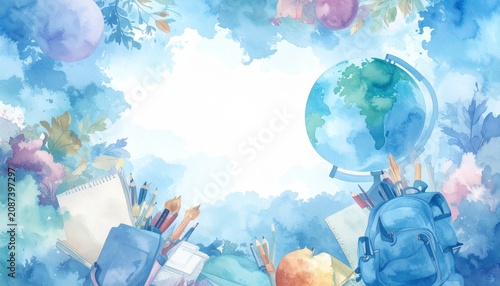 border frame of back to school concept, background and wallpaper graphic resource
