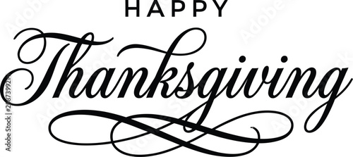 Happy Thanksgiving greeting card with elegant calligraphy design
