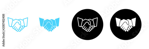 Handshake icon vector. business handshake sign and symbol. contact agreement