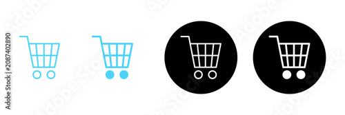 Foto Shopping icon vector. Shopping cart sign and symbol. Trolley icon
