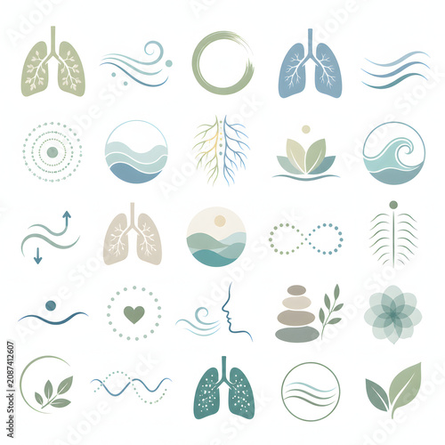 Breathwork Wellness Icons