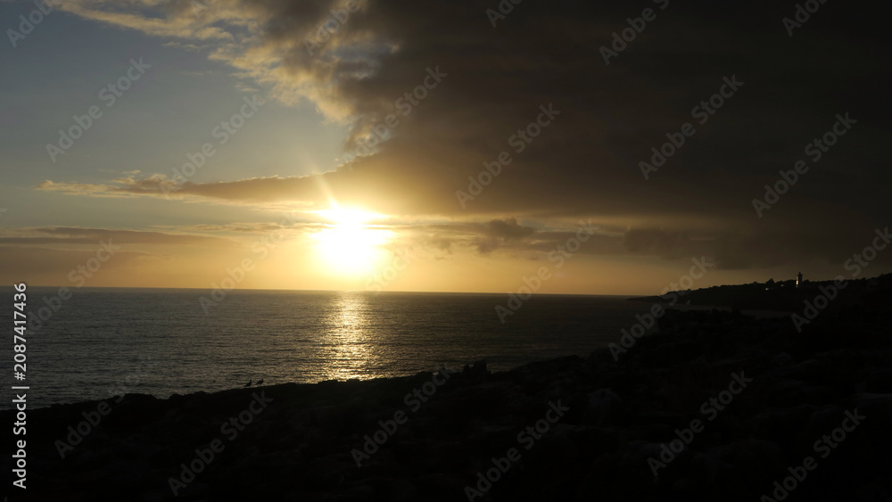 Fototapeta premium Sunset from viewpoint Boca de Inferno, Cascais, Portugal.