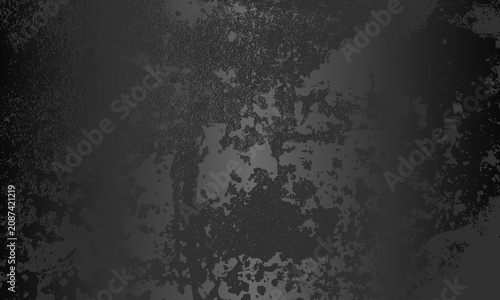 Luxury metallic black gradient background with distressed metal plate texture. EPS 10. Vector illustration