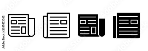 Photos Newspaper icon set vector. news paper sign and symbolign